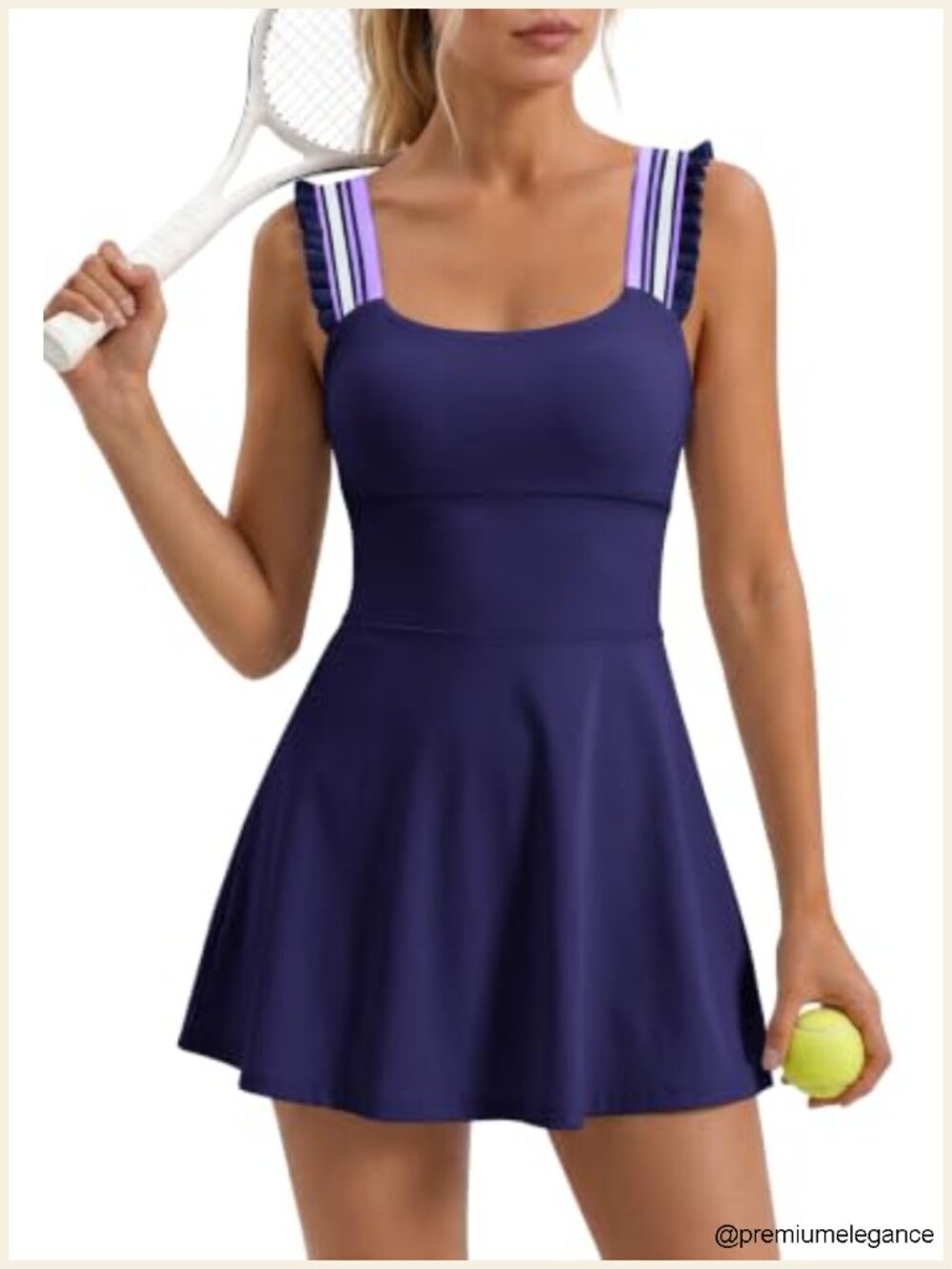 Women's Tennis Dress with Shorts & Built-In Bra, Active Golf Romper